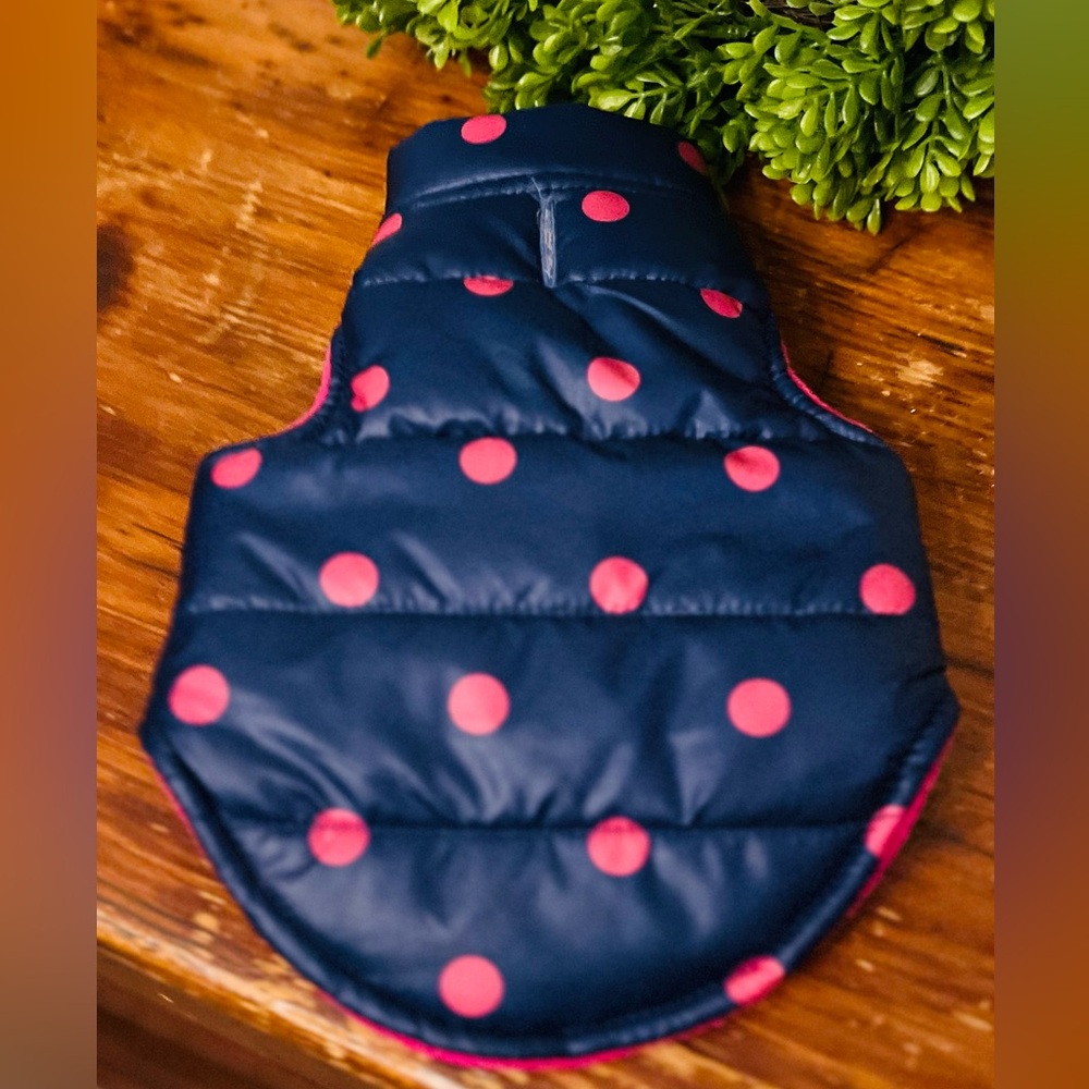 Cute Polkadot Puffer Dog Vest